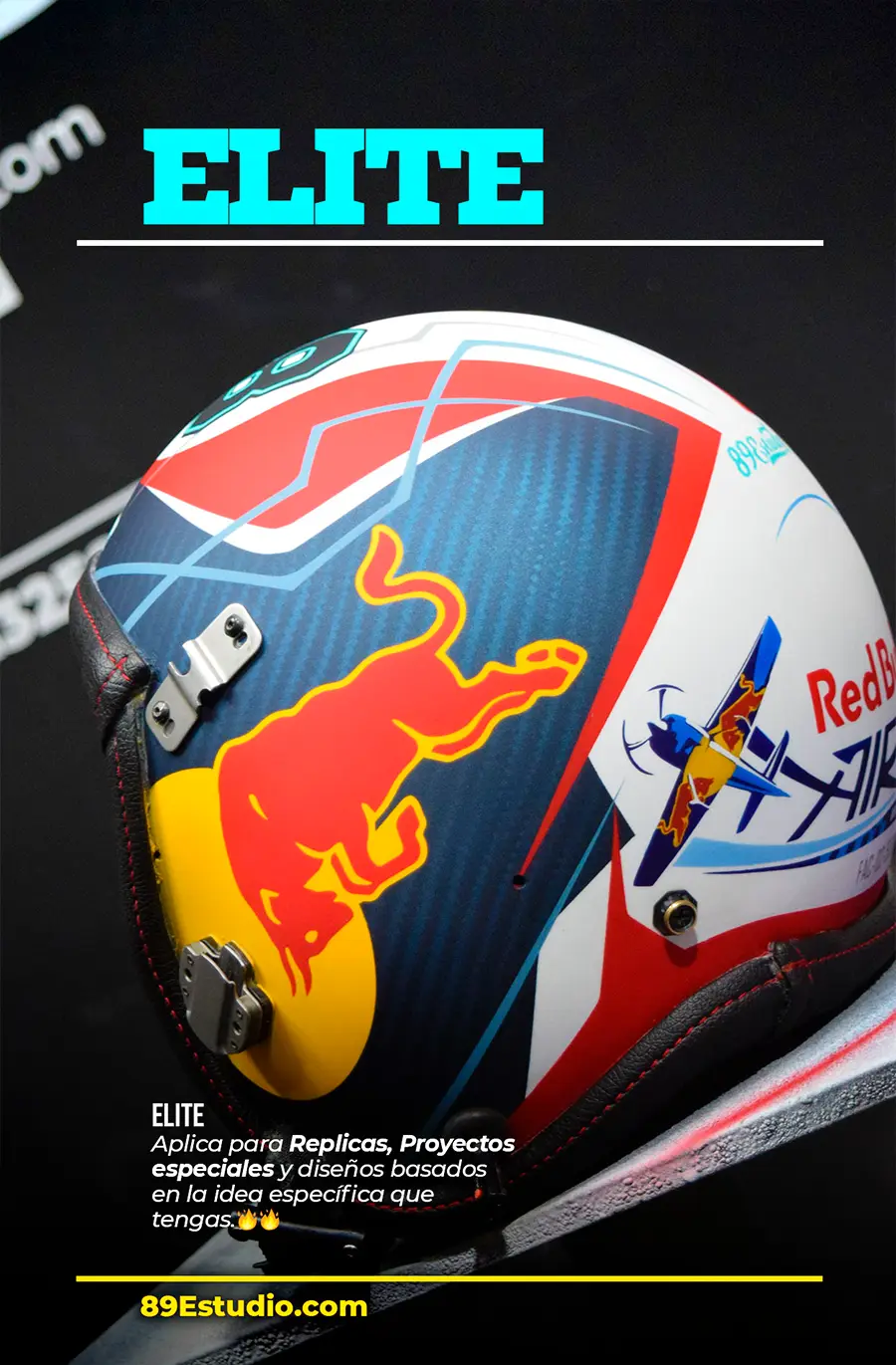 Diseño élite de casco personalizado con custom paint en Bogotá por 89 Estudio