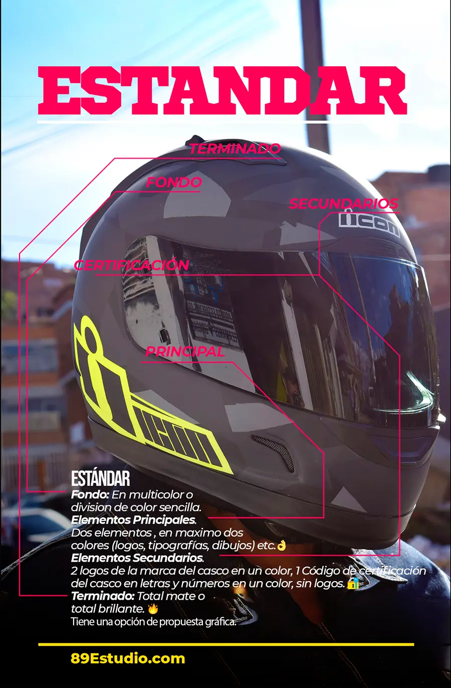 Diseño estándar de casco personalizado con pintura premium por 89 Estudio